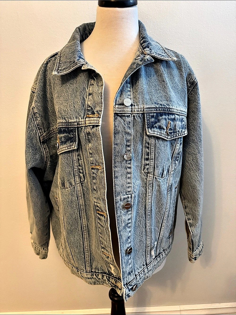 Anine Bing Denim Jacket in Blue Size Small Like New